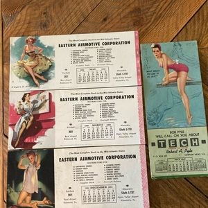 Vintage Advertising Calendars 1947 1954 1955 1956 risqué women ephemera